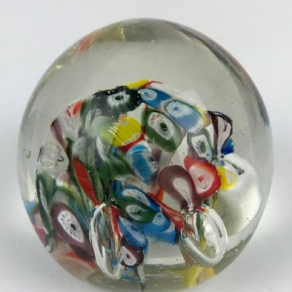 Murano controlled bubble millefiori paperweight - Picture 3 of 9